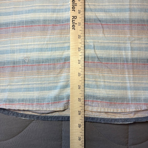 Vissla Mens‎ Short Sleeve Casual Button Down Pastel Striped Shirt Size Medium - Picture 5 of 10